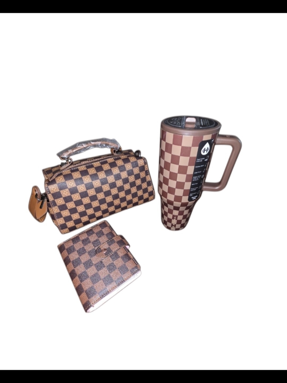 HydroJug - Brand New - Brown Checkered Travel Bundle